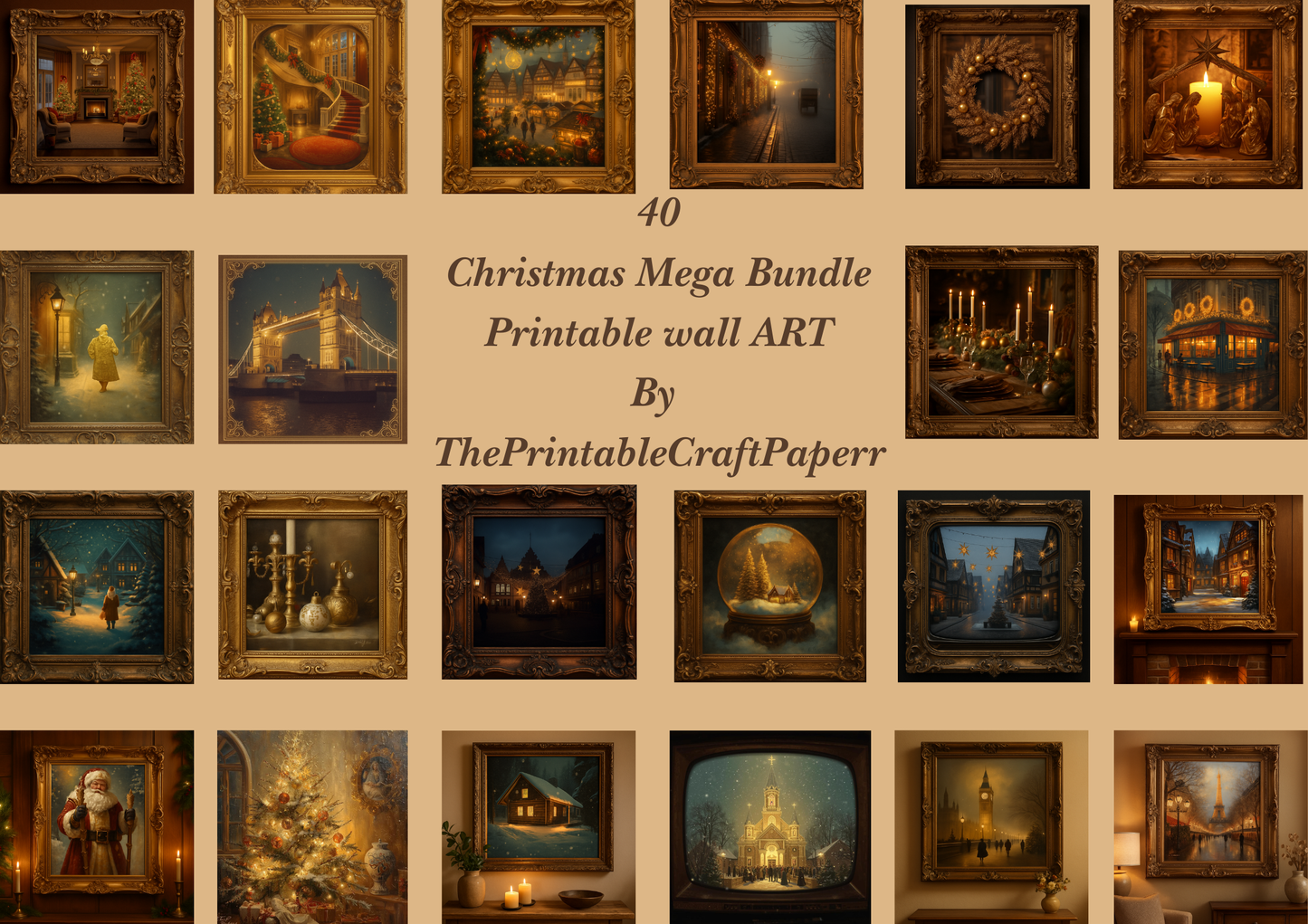 Warm Golden Holiday-ThePrintableCraftPaperr