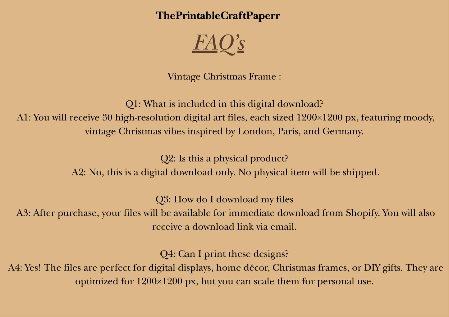 Warm Golden Holiday-ThePrintableCraftPaperr